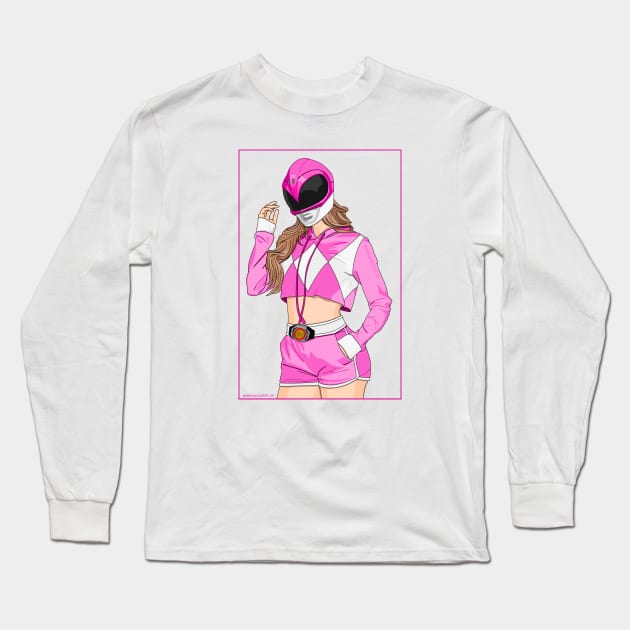 Pink Ranger Casual Style Long Sleeve T-Shirt by Zapt Art